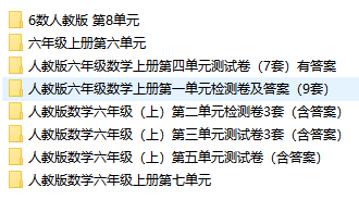 人教版六年级数学上册单元试卷49套及答案