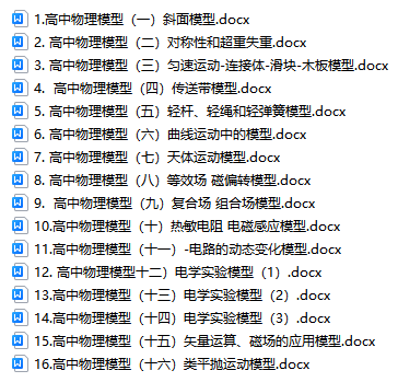 高中物理高频模型详解