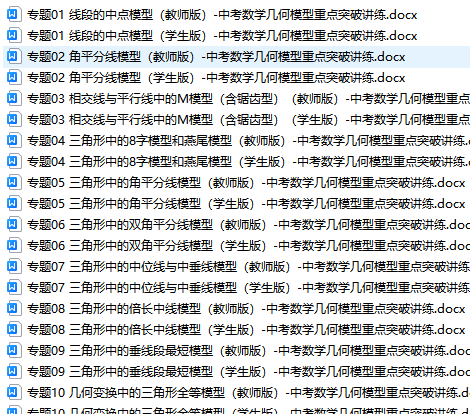 中考数学核心几何模型重点突破讲练